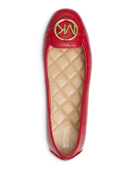 michael kors red leather|Michael Kors leather flats.